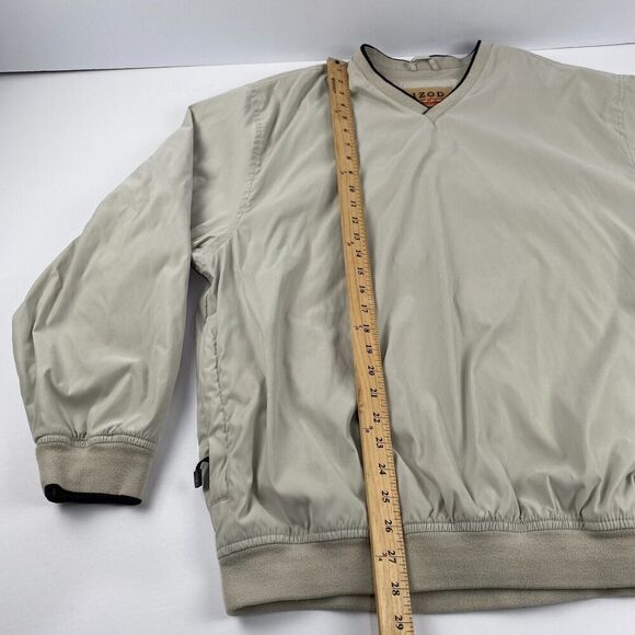Vintage Izod Mens Golf Pullover Windbreaker Beige Size Large Outdoor Hiking - Picture 6 of 15